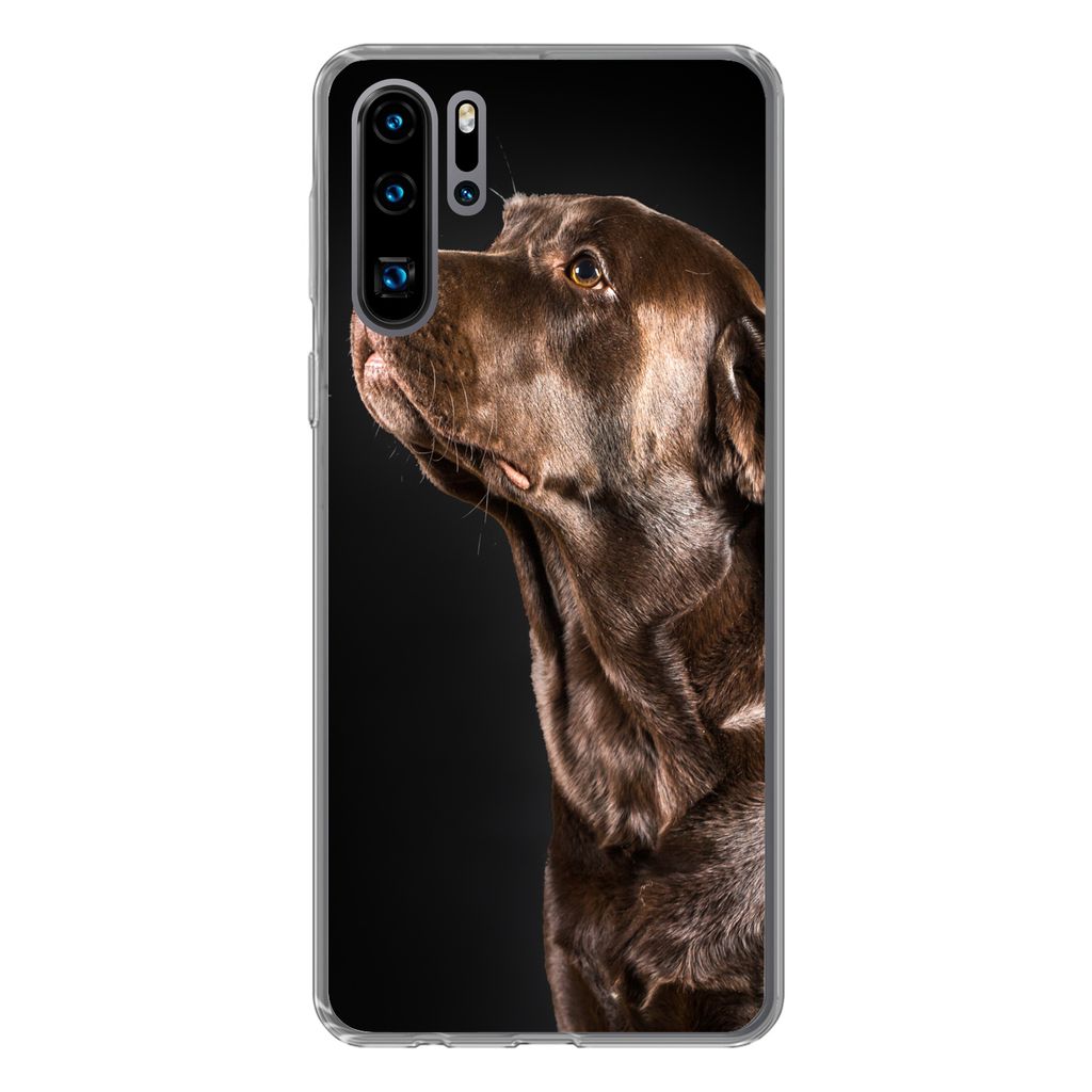 MuchoWow Handyhülle Schutzhülle Hülle für Huawei P30 Pro Hund - Braun - Porträt Silikon Softcase Handy Hülle - Schutzdeckel