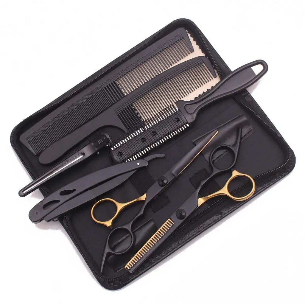 Professionelles Friseurscheren Haarschneide set - 6.0 Zoll Edelstahl Friseur Schere & Kamm Set - NEU &- Haarschere Set - Styling Set Unisex