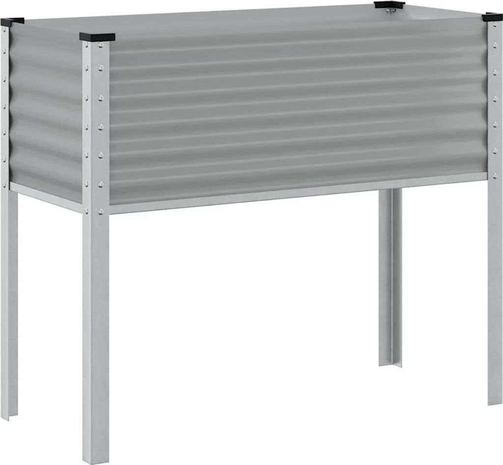 vidaXL Plantenbak, grijs, 100x45x90 cm, staal Productafbeelding 