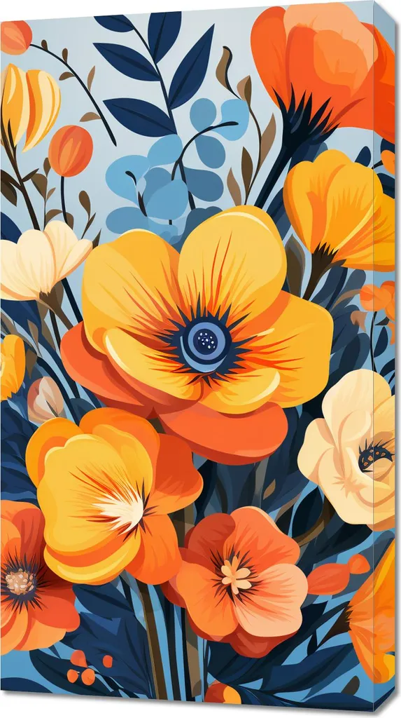 Quadro Moderno Maestà Floreale 50x90 - Arredo Casa Elegante e Chic