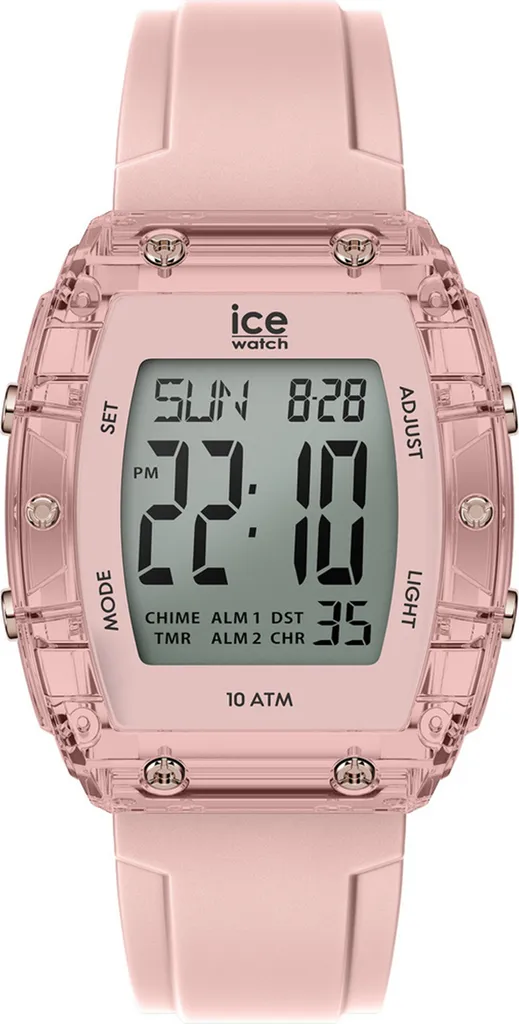 Montre Ice-Watch digitale rose en silicone souple et résistante