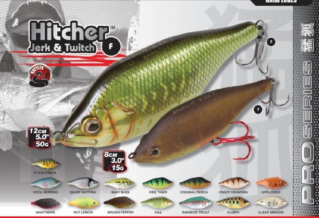Fox Rage Hitcher Jerk & Twitch Wobbler Jerkbait schwimmend, Länge:12cm, Farbe:Stickleback