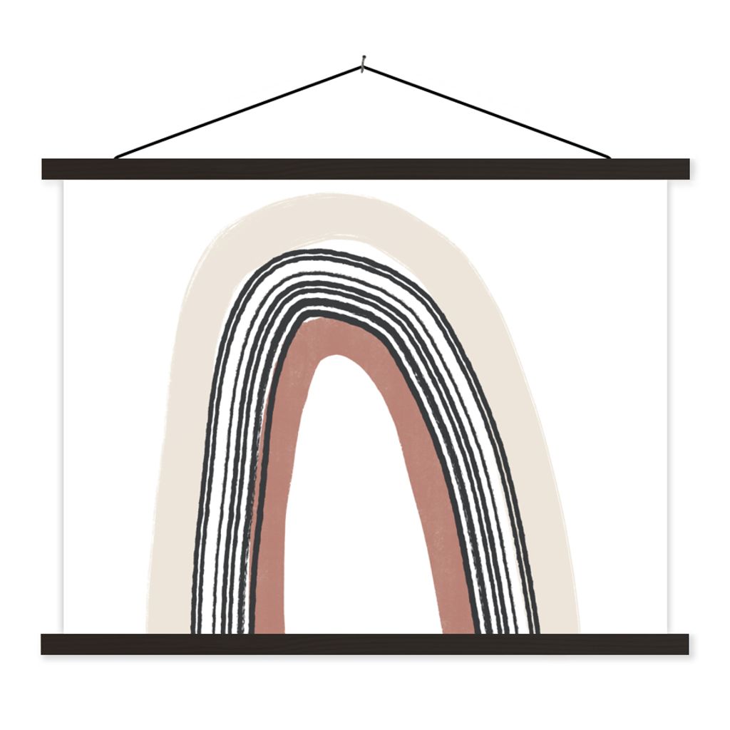 MuchoWow Textilposter Regenbogen - Pastell - Design 60x45 cm mit schwarzem Rahmen - Poster Schlafzimmer