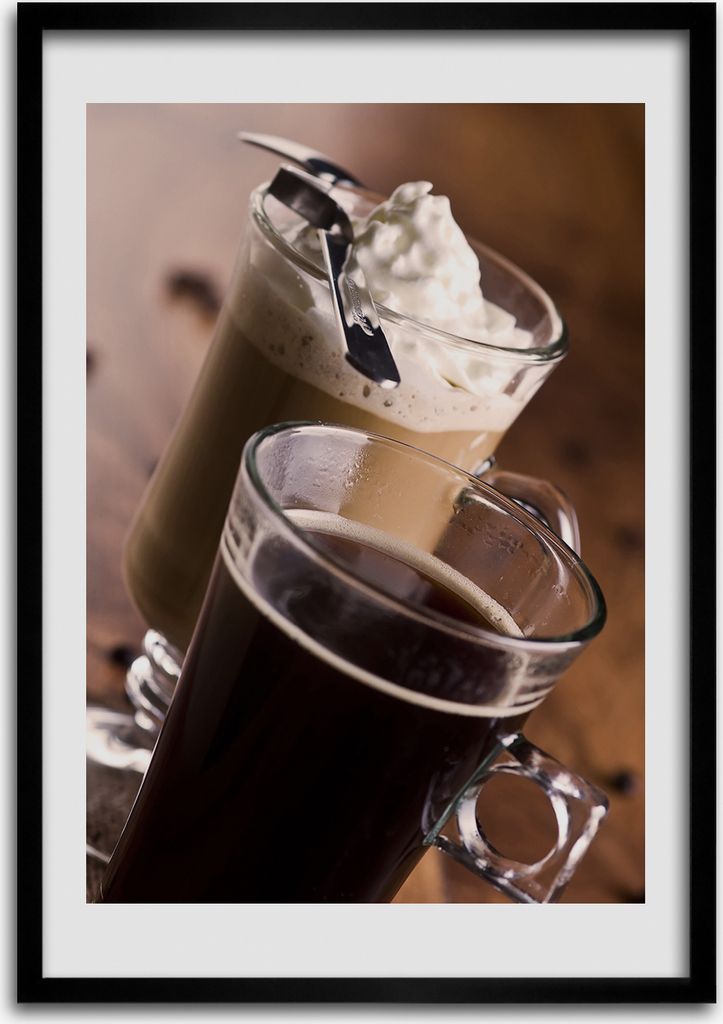 Bild - Bilderrahmen - Foto - 70 cm x 100 cm - MDF - Rahmen - Wandkunst - Frappe Kaffee