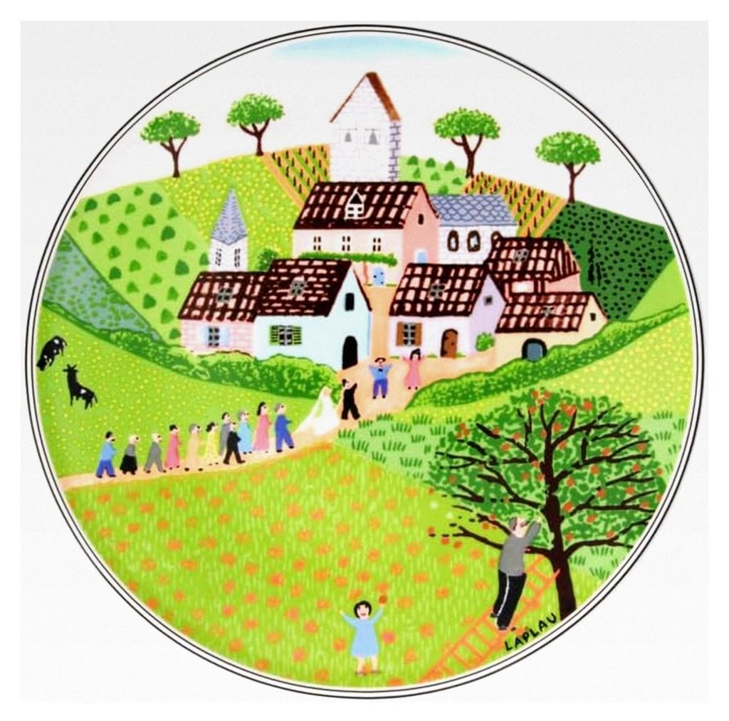 Villeroy und Boch Charm & Breakfast Design Naif Tortenplatte, 30 cm, Premium Porzellan, Weiß/Bunt