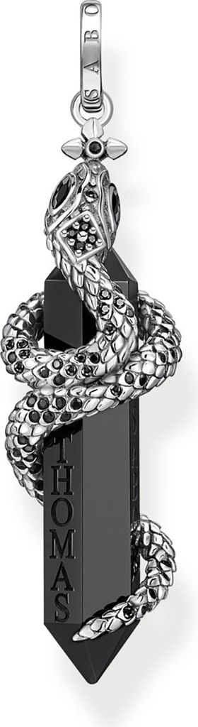 THOMAS SABO Anhänger "Onyx mit Schlange" Silber geschwärzt Produktbild 