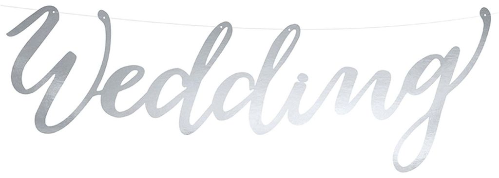 Silberne Wedding-Girlande aus Karton 45x12 cm - Einheitsgröße