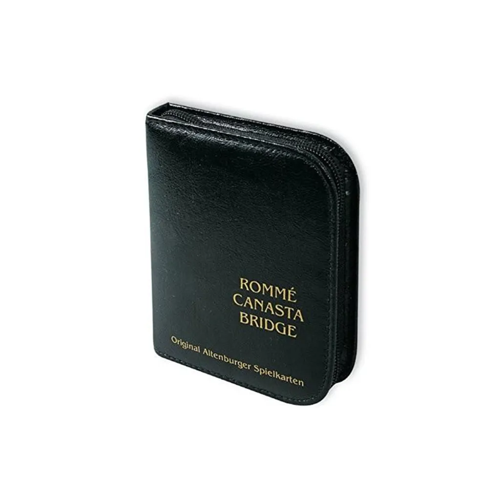 Jeu de Rami traditionnel 54 cartes avec pochette en cuir artisanal