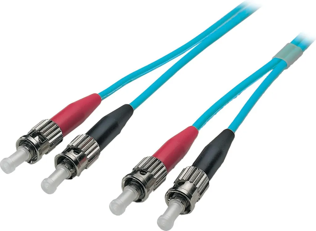 Cordon fibre optique 10m ST-ST OM3 pour liaison serveur et switch réseau