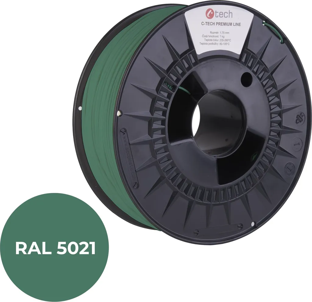 Filamento 3D C-TECH PETG Premium RAL5021 - Blu Acqua 1.75mm 1kg