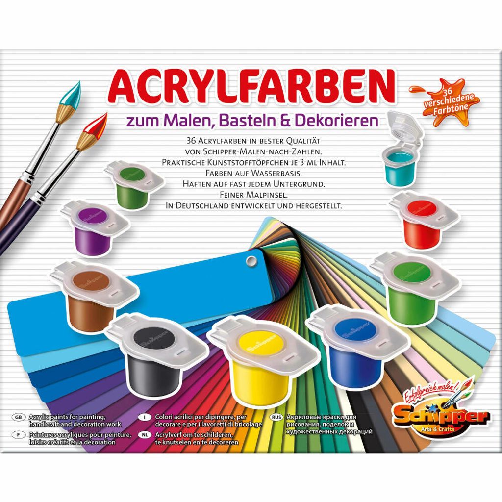 Noris Spiele Malen nach Zahlen - 36 Acrylfarben ; 605190741 Image du produit 