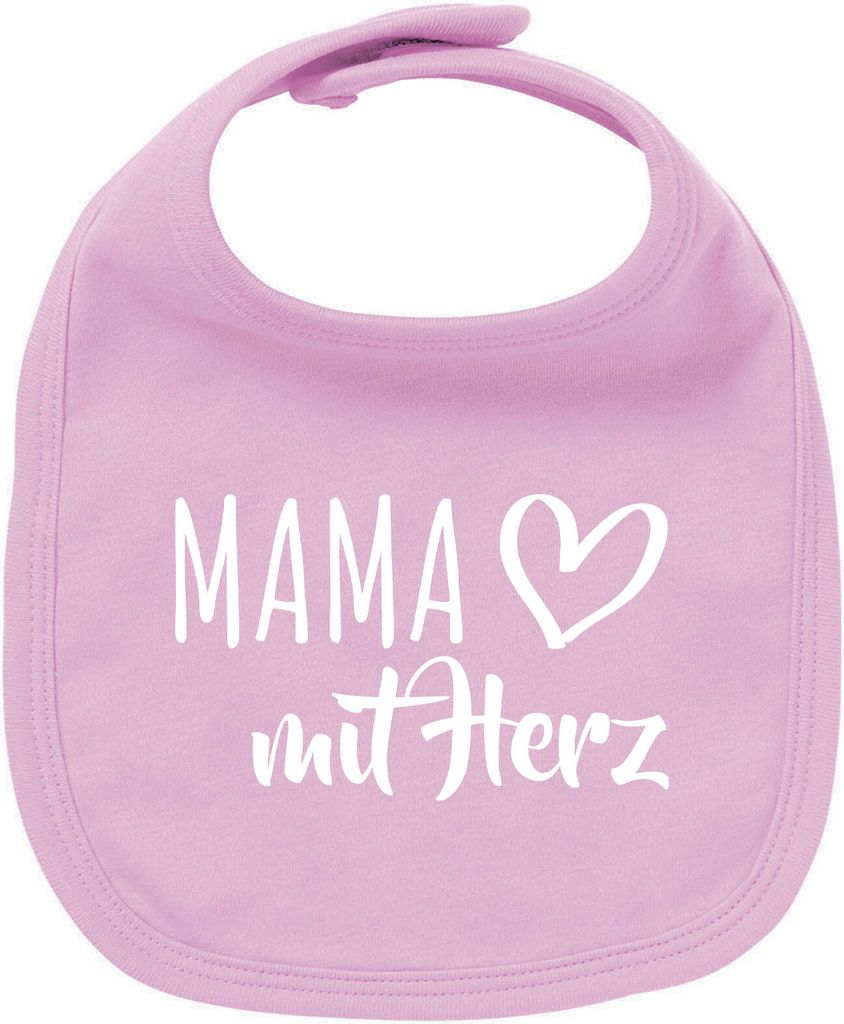 Huuraa Unisex Babylatz Mama mit Herz Geschenk Babypink Baumwolle Mama Mitbringsel
