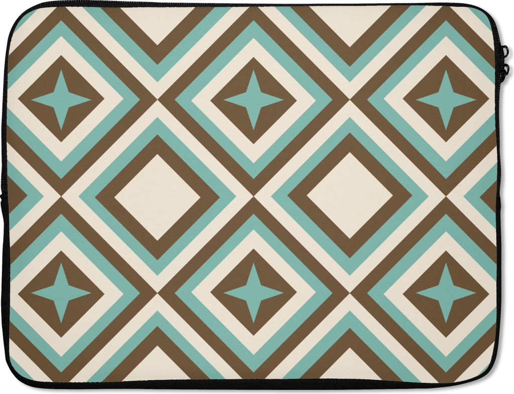MuchoWow Laptop Hülle 17 Zoll Laptoptasche 50er Jahre - Stern - Design - Zipper - Schutzabdeckung
