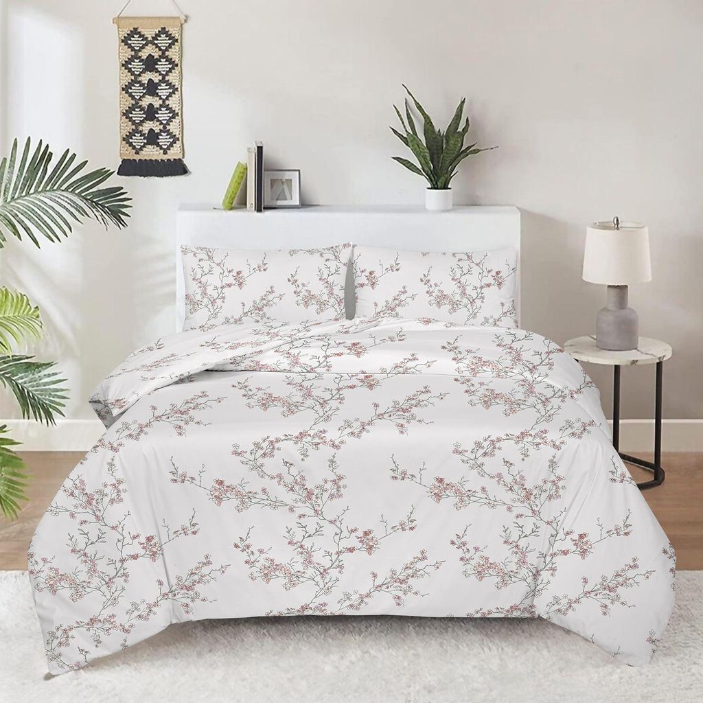 Baumwoll-Satin-Bettwäsche Svilanit Cherry