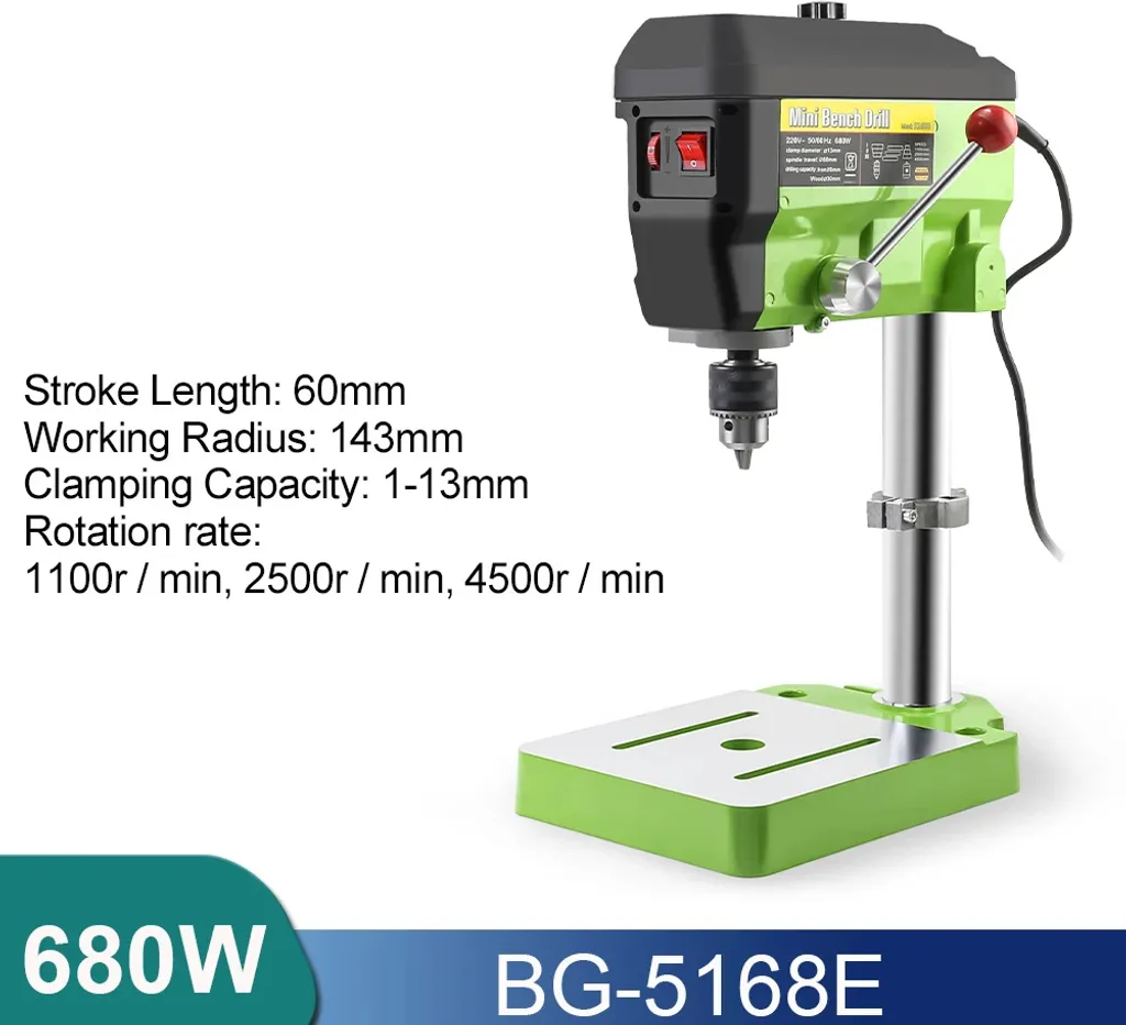 Perceuse d'établi 680W pour bricolage de précision et modélisme expert