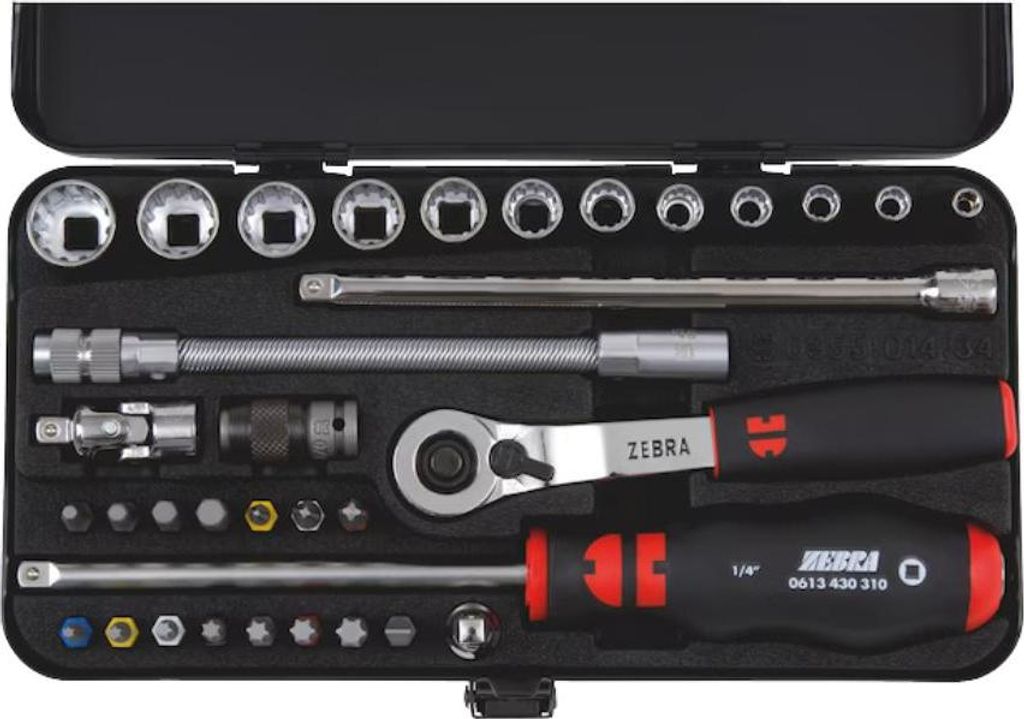 Zebra Würth 1/4 Zoll Steckschlüsselsatz 34-teilig Produktbild 