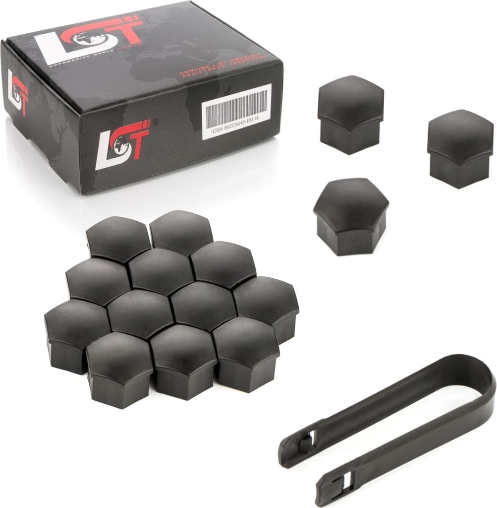 15x Radschrauben Kappen 17mm Mattschwarz für KIA HYUNDAI DAEWOO DAIHATSU HYUNDAI