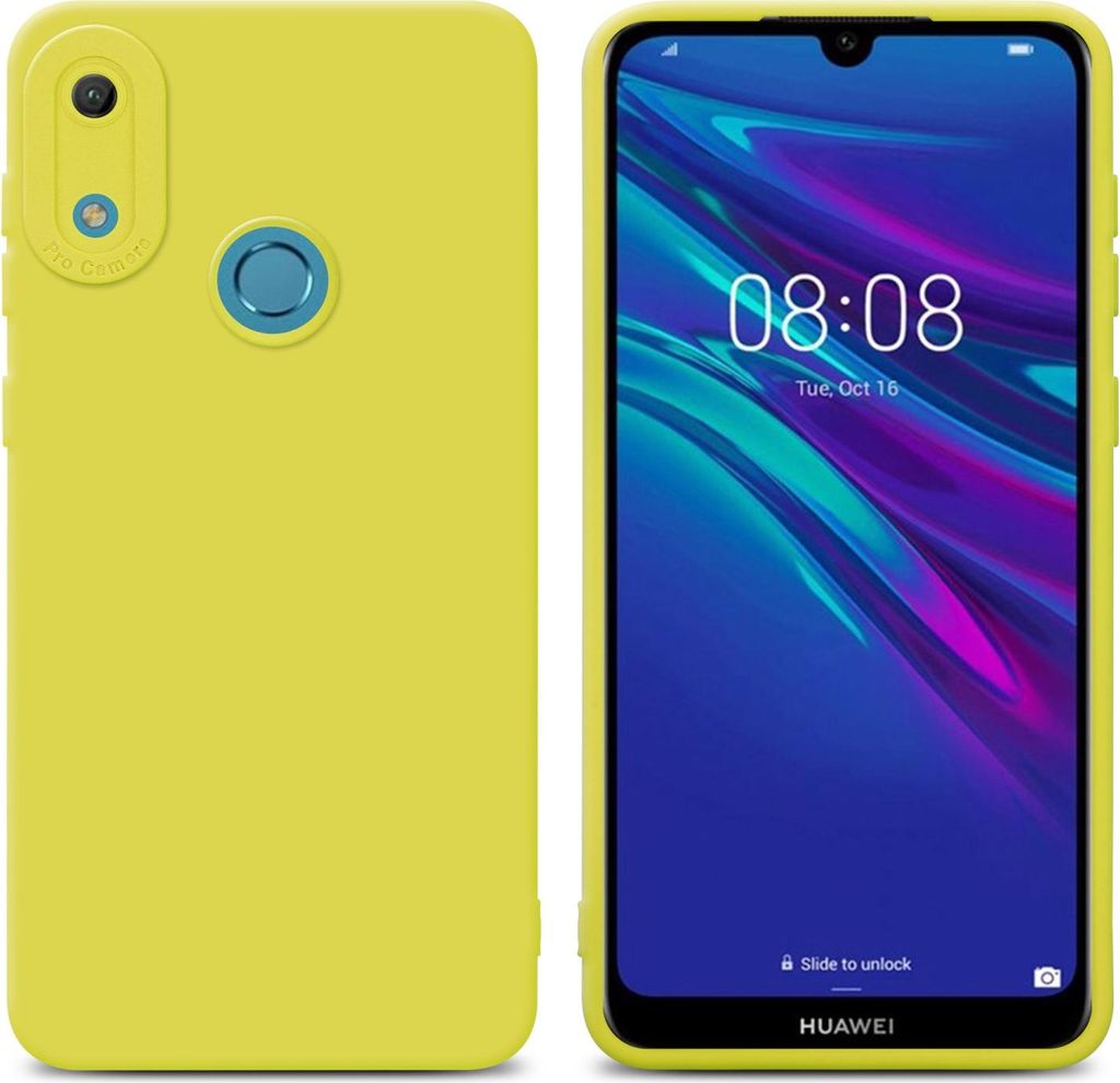Cadorabo Hülle für Huawei Y6 2019 Schutz Hülle in Gelb TPU Silikon Etui Case Handyhülle