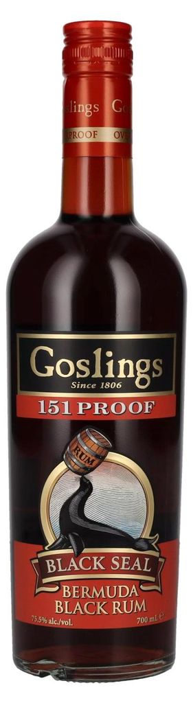 Goslings Black Seal 151 PROOF Bermuda Black Rum 75,5% Vol. Image du produit 