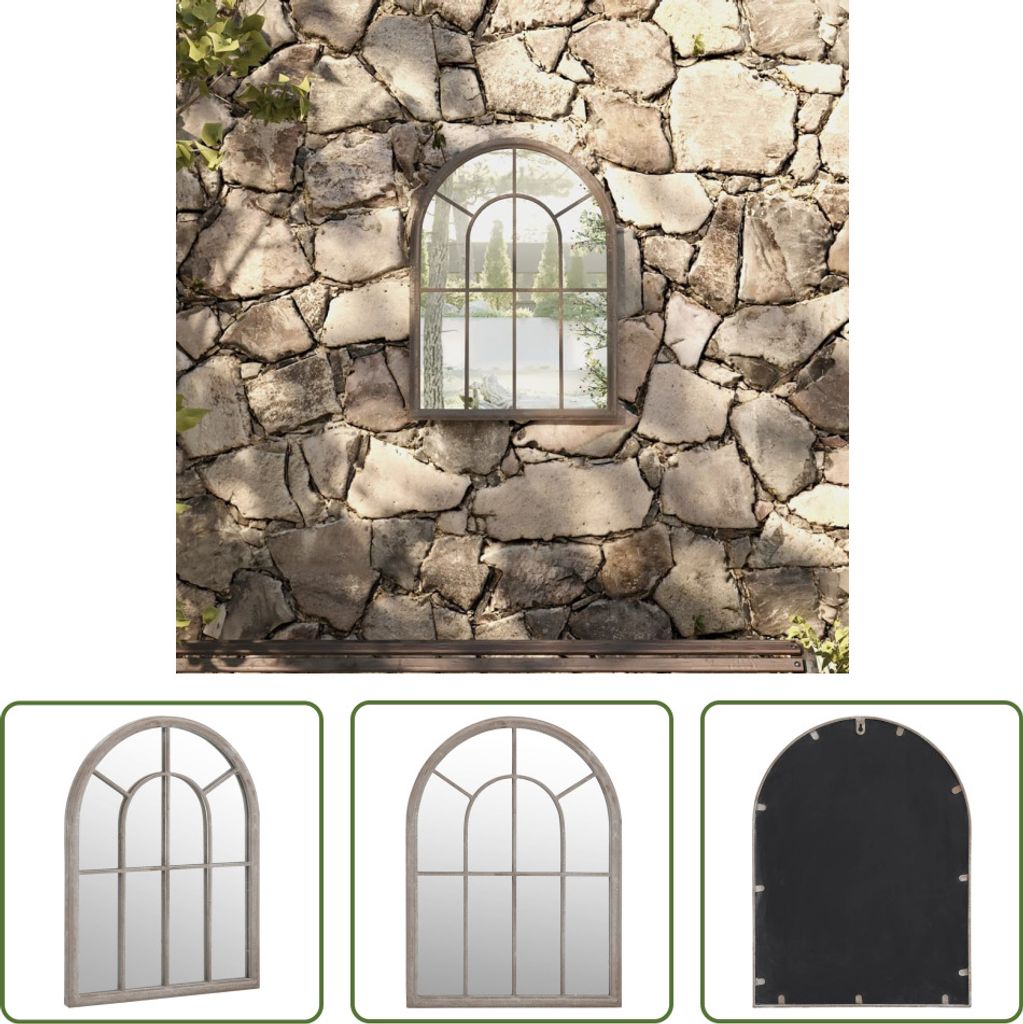 The Living Store Gartenspiegel Sand 60x45 cm Eisen