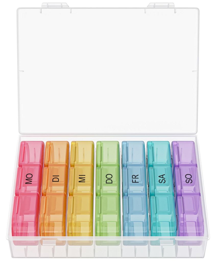 WELLGRO Tablettenbox für 7 Tage - Pillendose je 3 Fächer Produktbild 