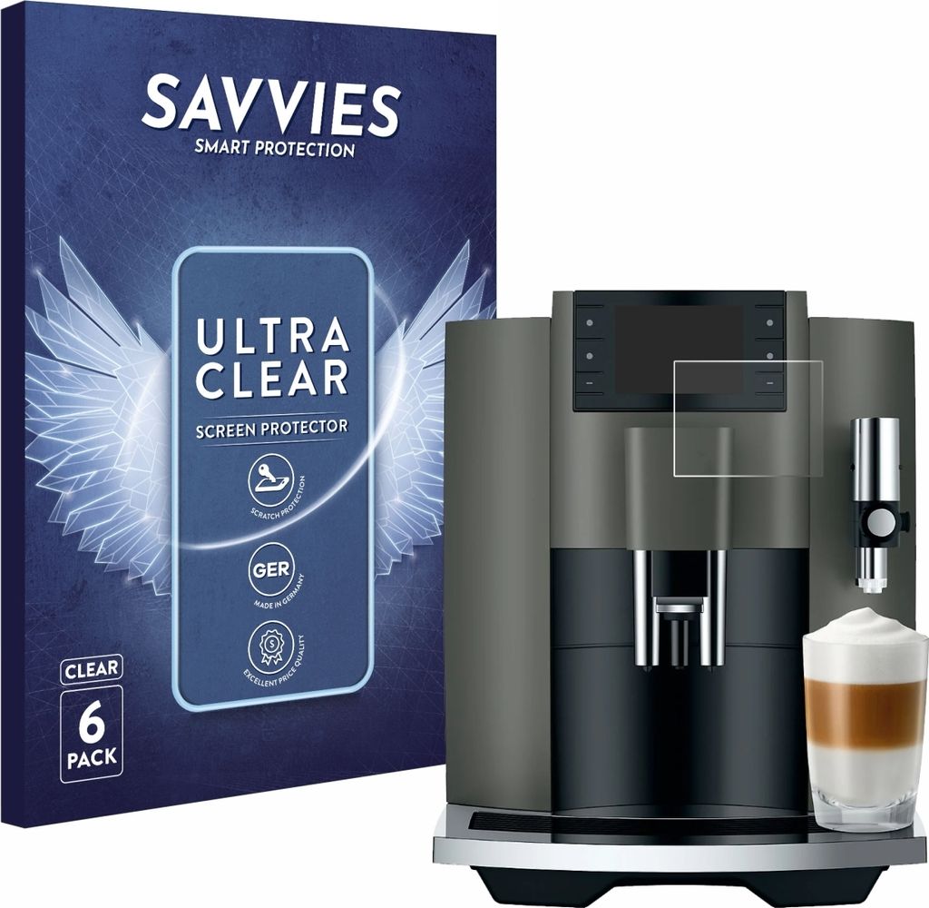 6x Für Jura E8 (EC) Schutzfolie Savvies Displayschutz Display Schutz Folie Klar Transparent