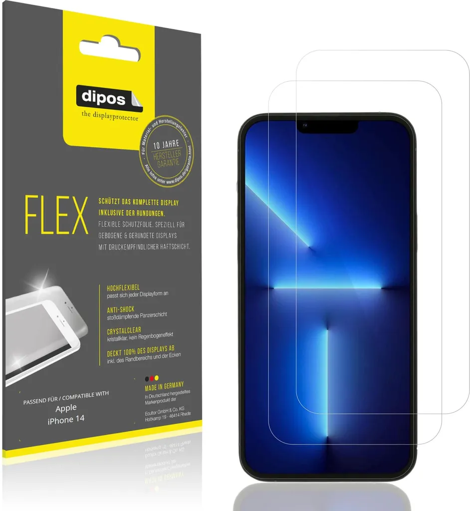 Protezione dipos Flex iPhone 14 | 2 Pellicole Rivestimento 100% Invisibile