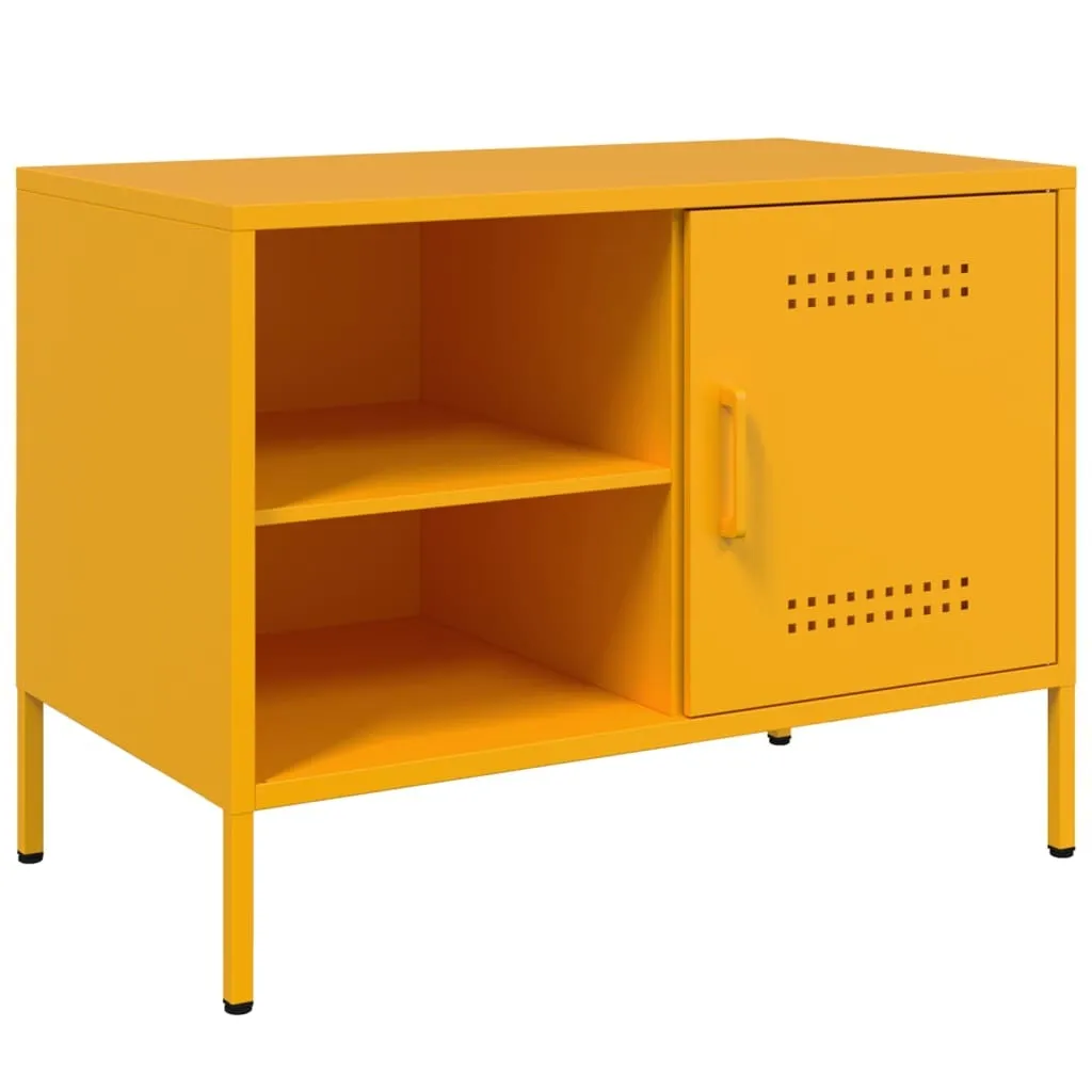 Mobile TV giallo senape 68x39x50,5 cm acciaio