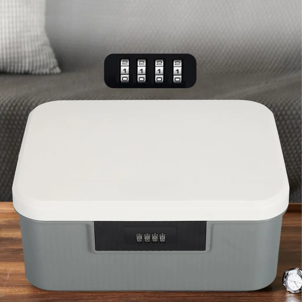 Mallette de rangement 9L avec serrure à code et double couche grise pro - 5