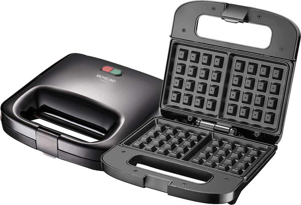 Waffeleisen 750 W mit Antihaftbeschichtung - 2 Platten für Belgische Waffeln