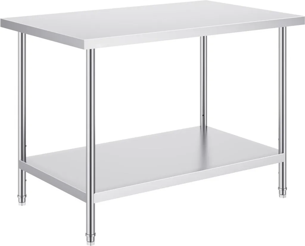 Table de travail inox commerciale 122x76cm - Équipement de cuisine pro
