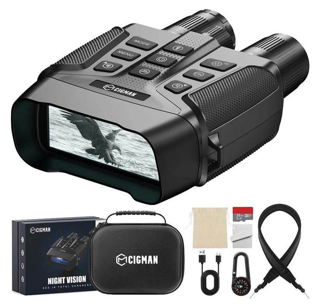 Digitales Nachtsicht-Fernglas - CNV01 - 25 mm f/1.0 Objektiv - 3 Stufen IR - Video & Foto - MicroSD bis 512 GB - USB‐C Laden - Schwarz