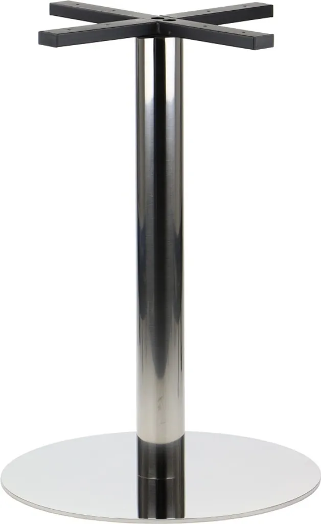 Base per tavolo in acciaio inox SH-3001-6/P, per ufficio, hotel, ristorante, diametro 49,5 cm, altezza 72,5 cm, acciaio inox lucidato