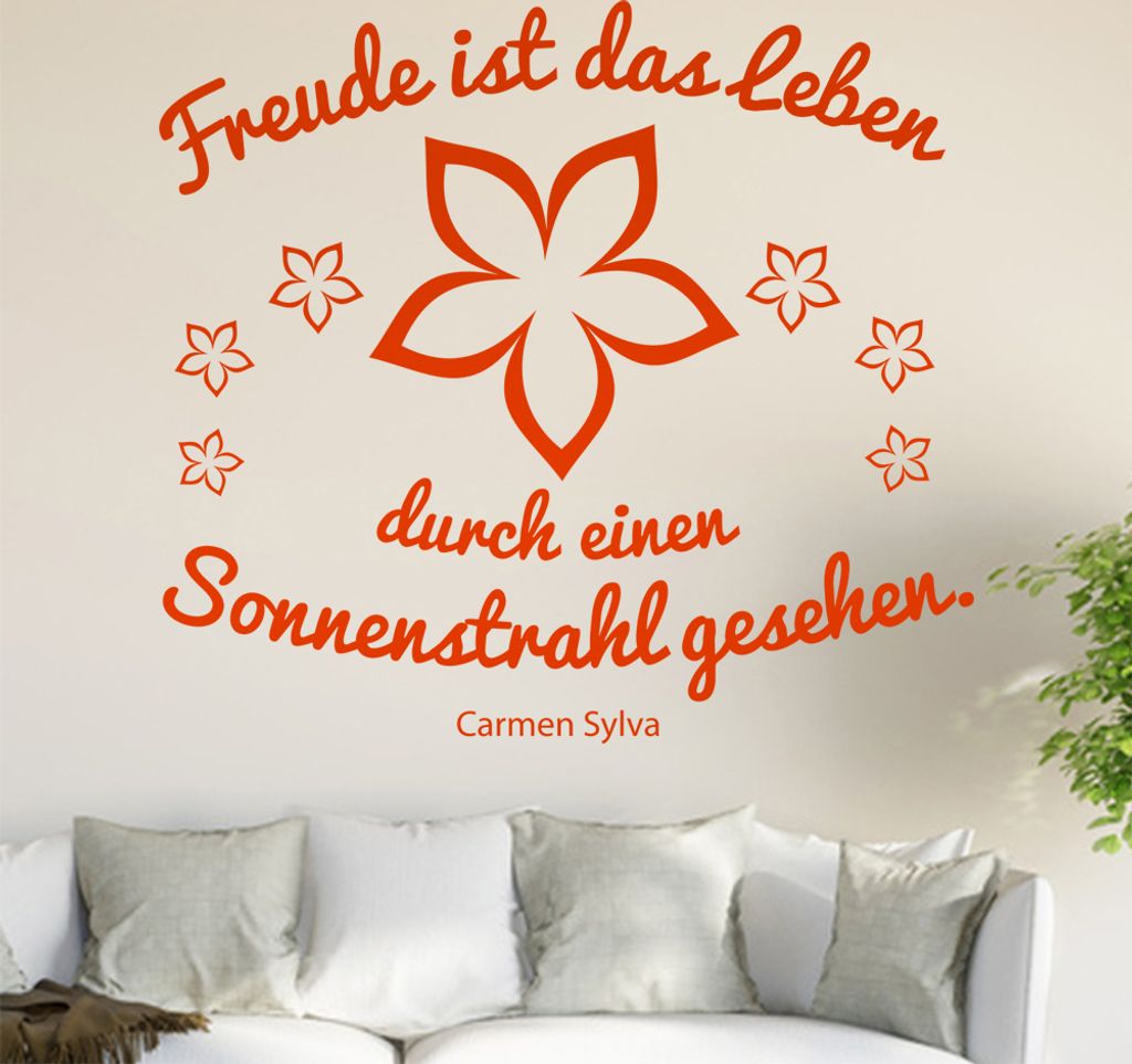 Freude ist das Leben... Wandtattoo in 6 Größen - Wandaufkleber Wall Sticker - Dekoration, Küche, Wohnzimmer, Schlafzimmer, Badezimmer