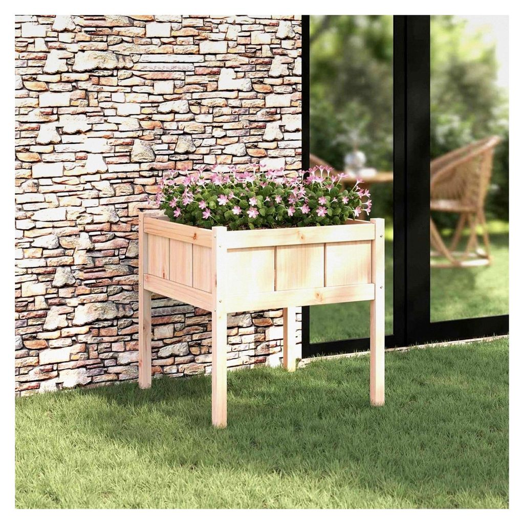 Holzblumentopf 70x70x70cm für große Gärten und Terrassen - Kiefernholz - Wetterfest und robust