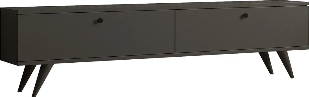 Meuble TV Bas Anthracite 160cm - Solution Rangement Multimédia Chic
