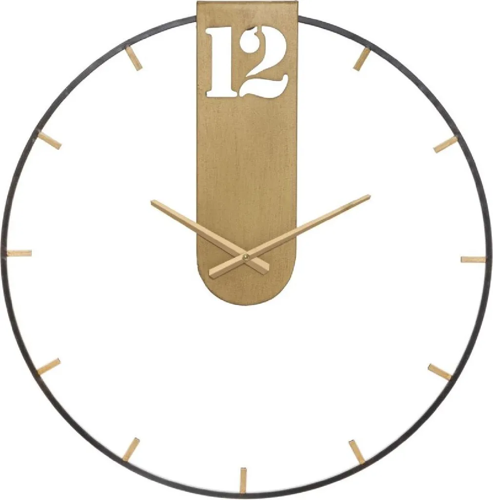 Orologio da Parete Mauro Ferretti Goldy 60cm Oro Nero - Design Luxury