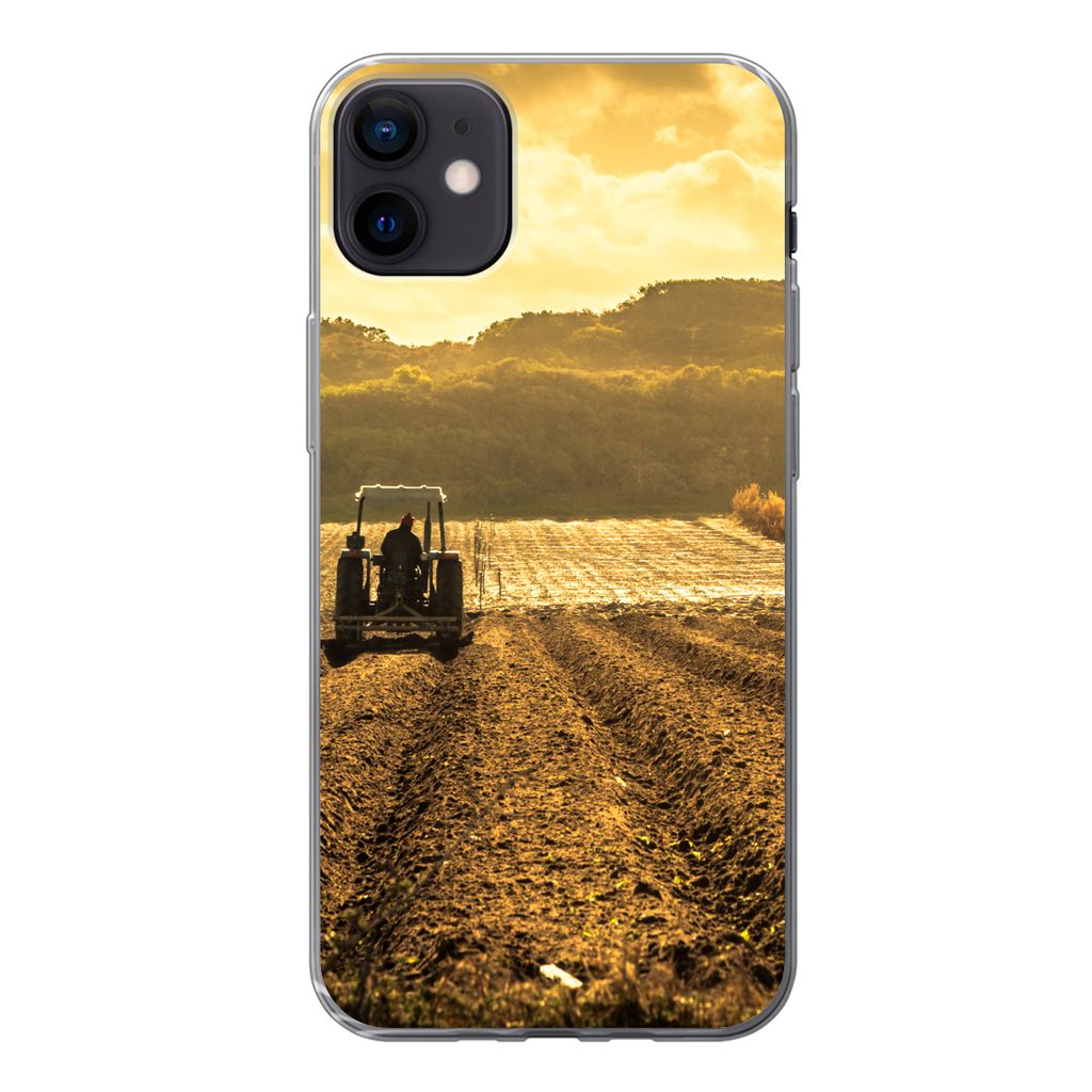 MuchoWow Handyhülle Schutzhülle Hülle für iPhone 12 mini Traktor - Bauernhof - Berg Silikon Softcase Handy Hülle - Bild