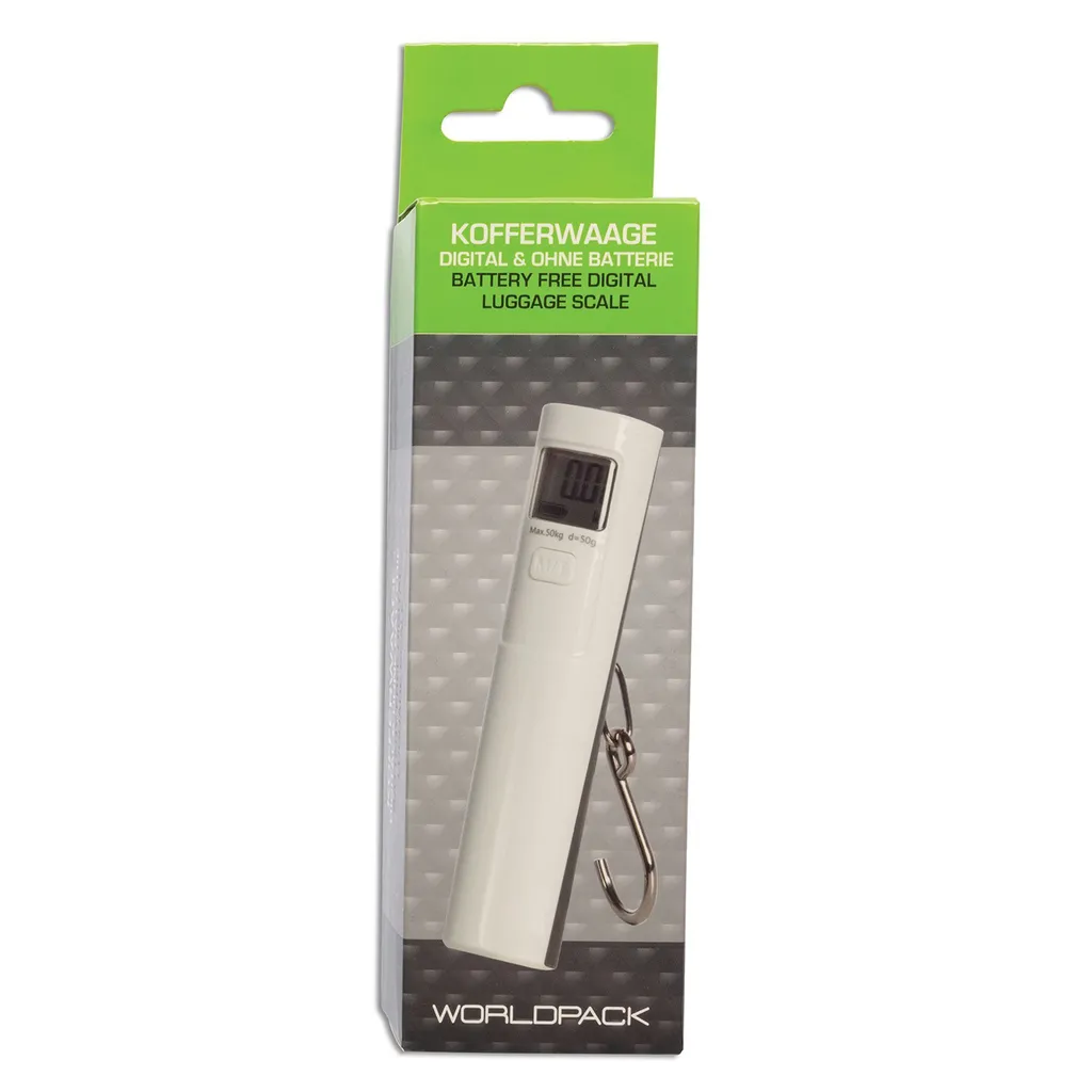 WORLDPACK Pèse-bagage numérique blanc sans pile pour valise de voyage - 3