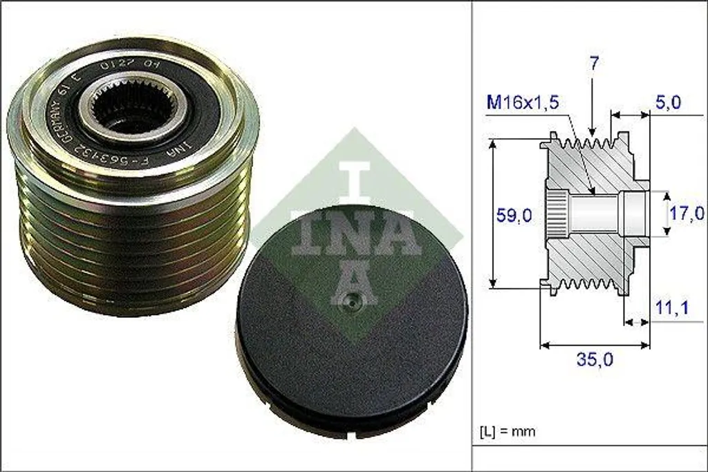 Puleggia Alternatore INA 535 0159 10 per Ford Transit 2.4 - Prezzo Top
