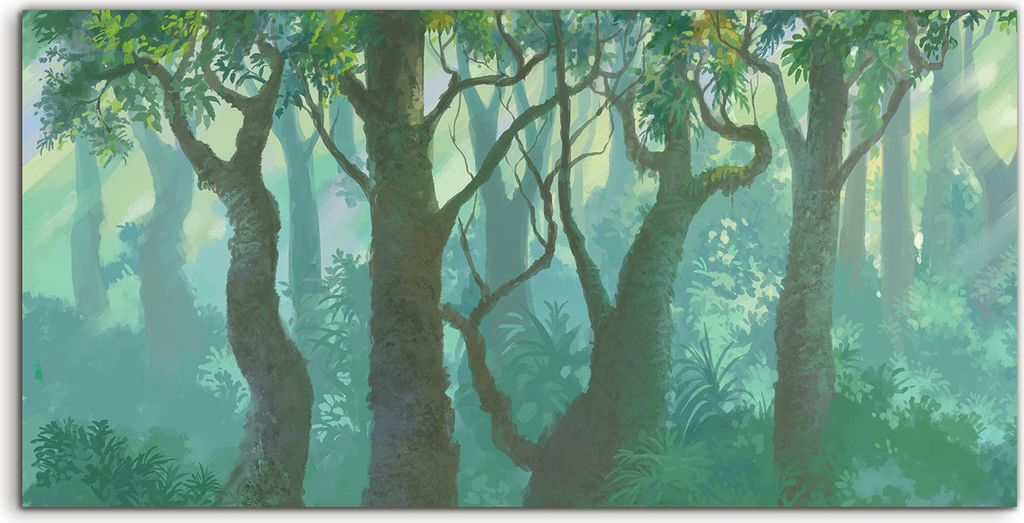 Coloray Acrylbild 120x60 Wandbild Acrylbilder Kunstdruck im Inneren des Waldes Bäume