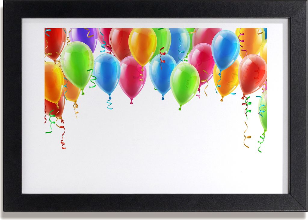 Bild 30x20 MDF-Rahmen, Wandkunst bunte Luftballons