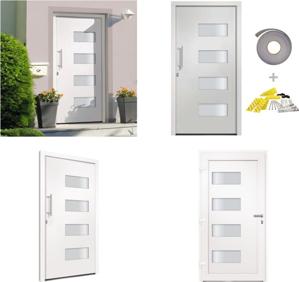 vidaXL Haustür Aluminium und PVC Weiß 110x210 cm - Eingangstür - Eingangstüren - Tür - Türen