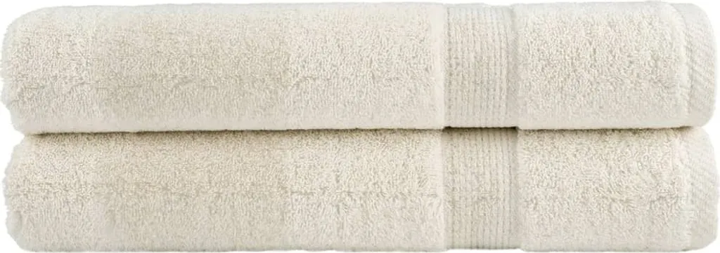 Set 2 Teli Sauna SOLUND Luxury Bianco Crema 80x200 cm Cotone 600gsm