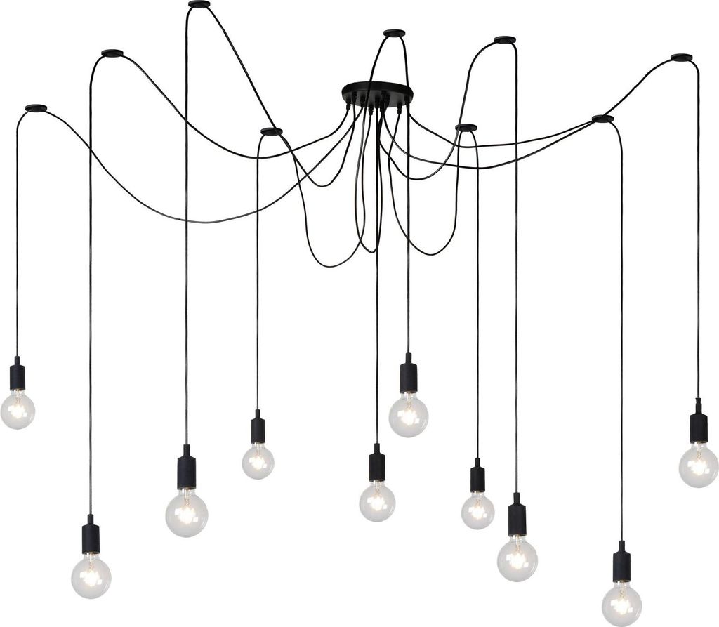 Hängeleuchte E27 400 cm breit H: max. 200 cm Schwarz Retro Hängelampe