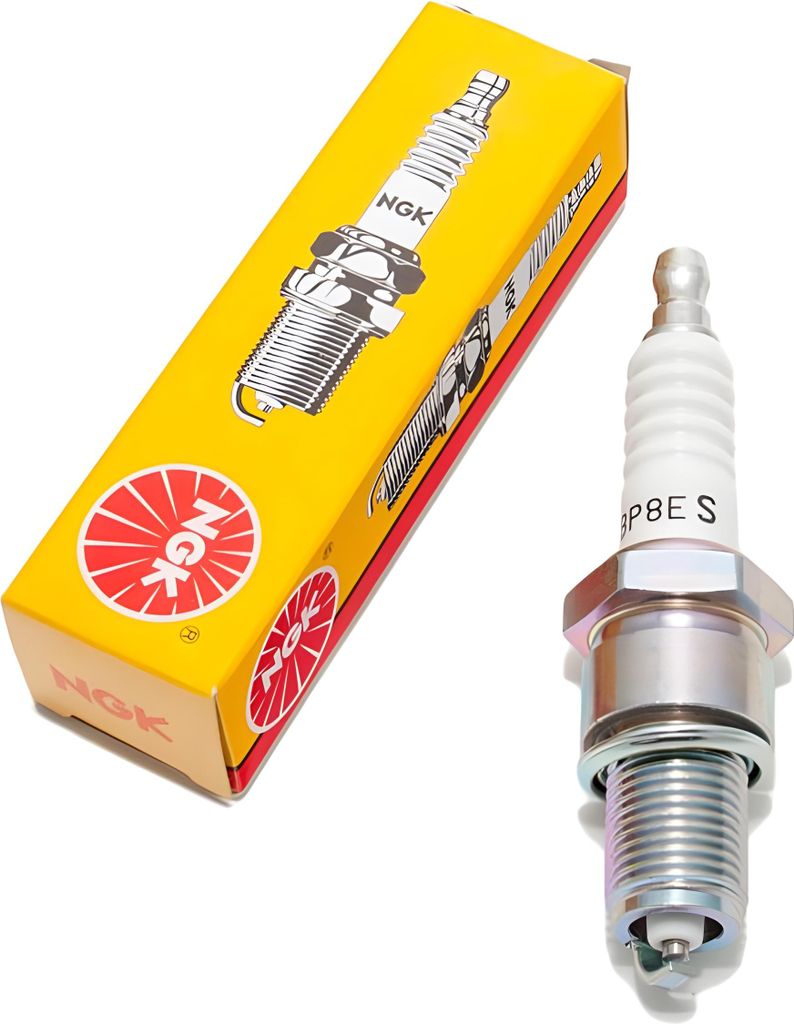 Zündkerzen Set NGK 4x BP8ES Zündkerze, 19,0mm Langgewinde Ø 14,0mm Hex 20,8mm, Elektrodenabstand 0,85mm, Wärmewert 8, 2912