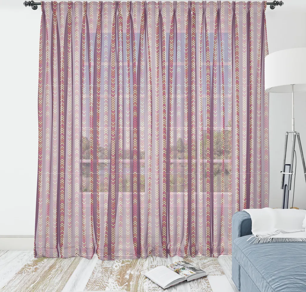 ABAKUHAUS Tapisserie Murale Satinée Motif Fléchettes 160x274cm Prune