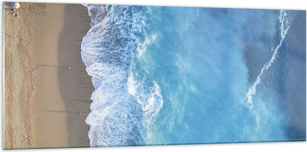 Bilder auf glas - Einteilig - Strand Rand Meer - 120x50cm - Glasbilder - Wandbilder - Bilder - zum Aufhängen bereit - Wanddekoration aus Glas - Gl...