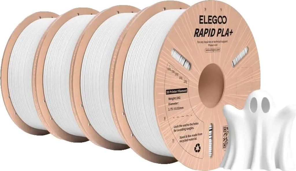 Filamento PLA+, prestazioni ad alta velocità, resistenza migliorata, bianco 4 kg