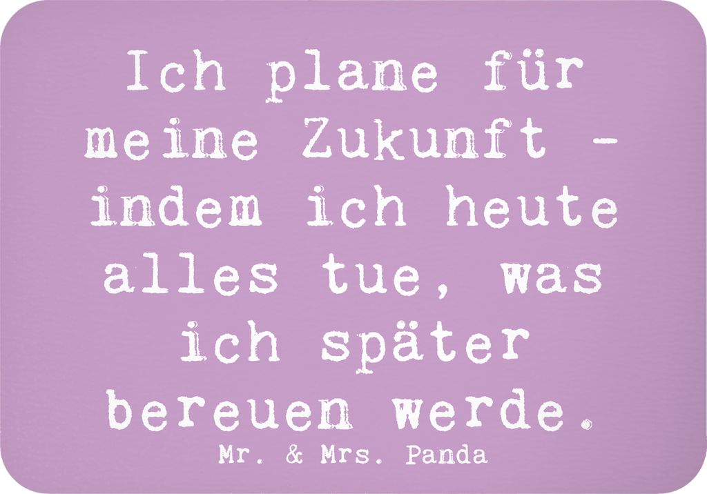 Mr. & Mrs. Panda magnet Spruch Lebensziele und Abenteuer - Lavendeltraum - Geschenk, zettelhalter, büromagnet, Kühlschrankmagnet, im Moment leben...